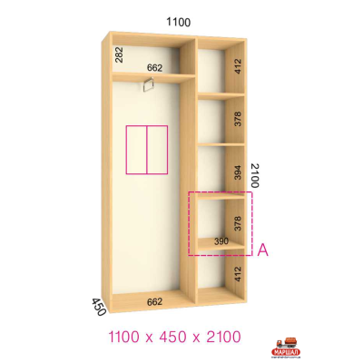 ШК Стандарт 1100х450х2100 от Фенікс (м. Кривий Ріг)