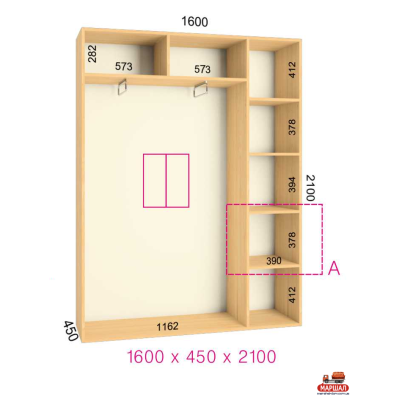 ШК Стандарт 1600х450х2100 от Фенікс (м. Кривий Ріг)