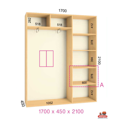 ШК Стандарт 1700х450х2100 от Фенікс (м. Кривий Ріг)