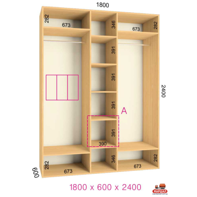 ШК Комфорт 1800х600х2400 от Фенікс (м. Кривий Ріг)