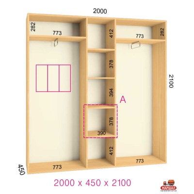 ШК Комфорт 2000х450х2100 от Фенікс (м. Кривий Ріг)