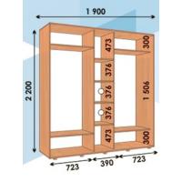 Шкаф купе прямой ШК 04 ВхГхШмм 2200х450х(1900-2700) трехдверный