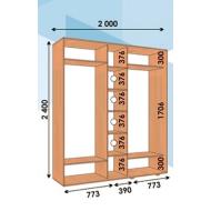 Шкаф купе прямой ШК 04 ВхГхШмм 2400х450х(1900-2700) трехдверный від Алекса (м. Дніпро)