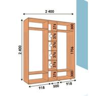 Шкаф купе прямой ШК 04 ВхГхШмм 2400х450х(1900-2700) трехдверный від Алекса (м. Дніпро)