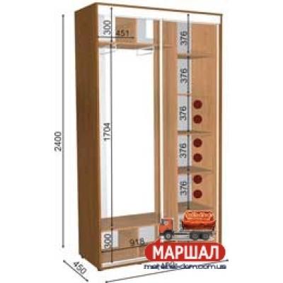 Шкаф-купе 05/2400 (1400х450х2400) від Влабі (м. Запоріжжя)