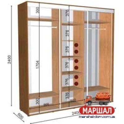 Шкаф-купе 15/2400 (2400х600х2400) від Влабі (м. Запоріжжя) Шкаф-купе 15/2400 (2400х600х2400) від Влабі (м. Запоріжжя)