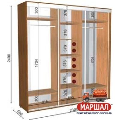 Шкаф-купе 14/2400 (2300х600х2400) від Влабі (м. Запоріжжя)