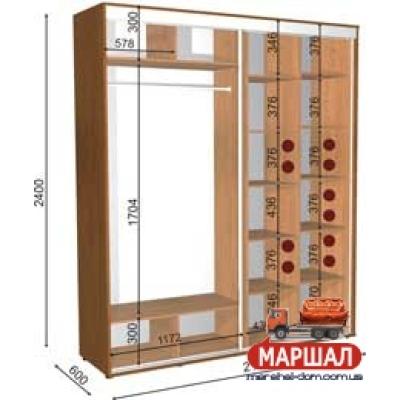 Шкаф-купе 12/2400 (2100х600х2400) від Влабі (м. Запоріжжя)